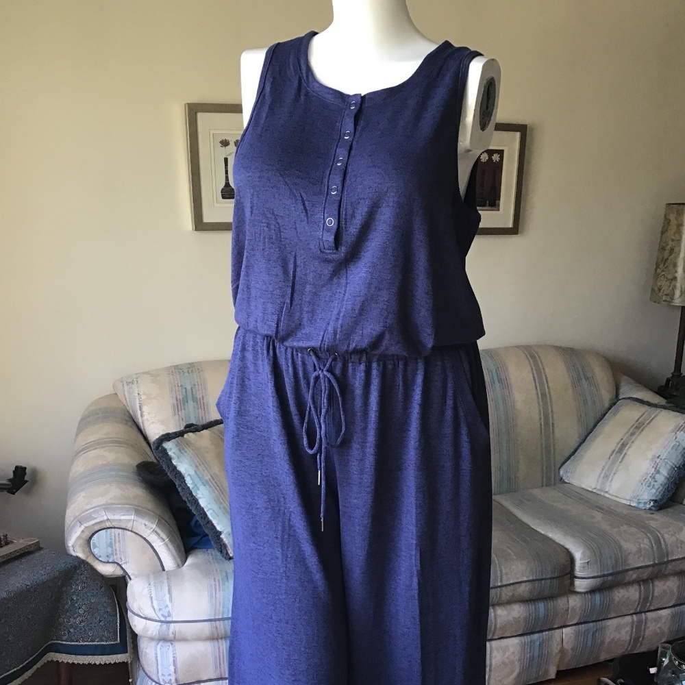 Sleeveless Navy Drawstring Jumpsuit